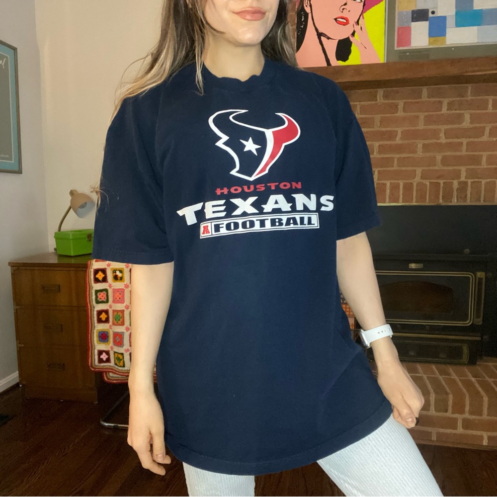 Y2K 2010s Houston Texans Football NFL Team Apparel Oversized Navy Graphi… - Picture 3 of 10
